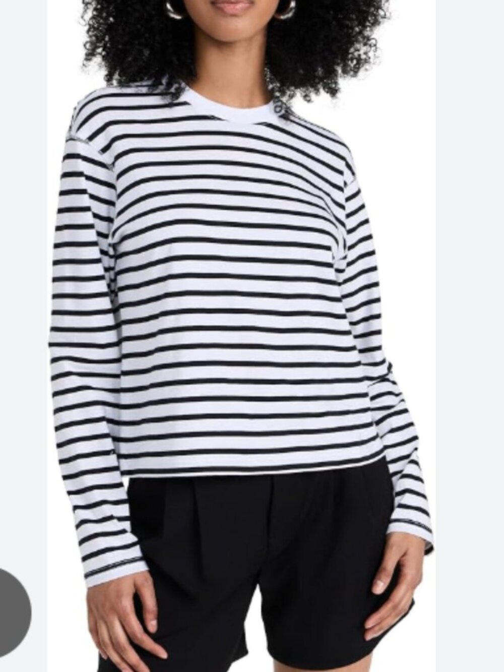 ATM Striped Long-Sleeve Tee Black White Classic crew Long Sleeve Boy Top m
